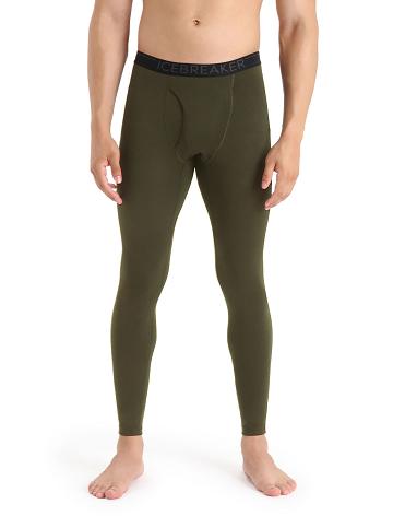 Pánské Legíny Icebreaker Merino 200 Oasis with Fly Olivy Zelené | CZ 1816LISH